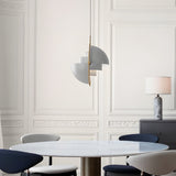 Modern Nordic Rotating Shade Pendant Light Electroplated Iron Chandelier for Dining Room