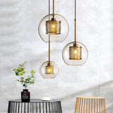 Modern Nordic Round Glass LED Pendant Light for Kitchen Island and Dining Room Decor