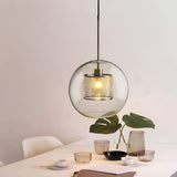 Modern Nordic Round Glass LED Pendant Light for Kitchen Island and Dining Room Decor