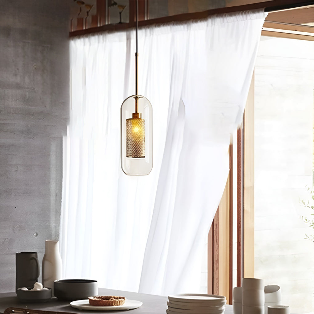 Modern Nordic Round Glass LED Pendant Light for Kitchen Island and Dining Room Decor