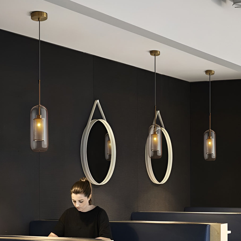Modern Nordic Round Glass LED Pendant Light for Kitchen Island and Dining Room Decor