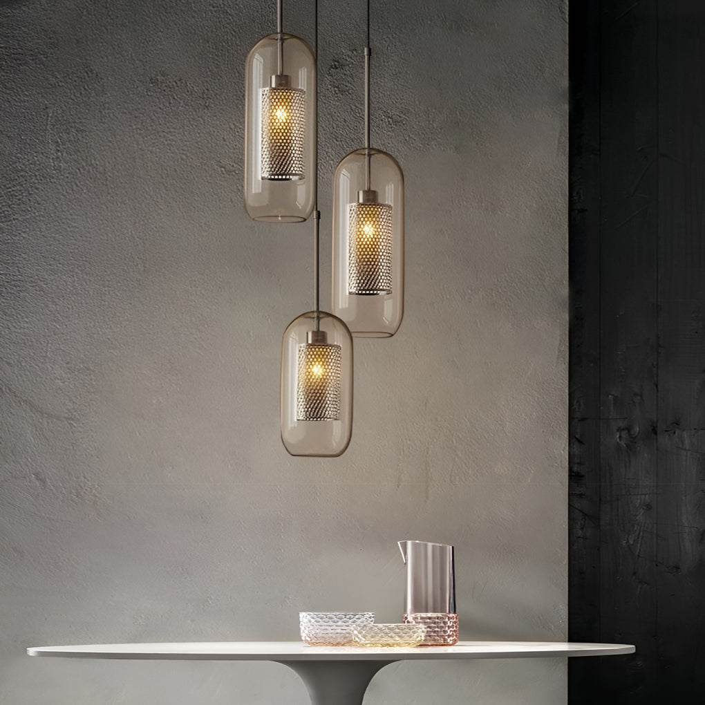 Modern Nordic Round Glass LED Pendant Light for Kitchen Island and Dining Room Decor