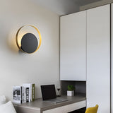 Modern Nordic Round LED Wall Sconce Minimalist Iron Bedside Lamp for Living Room and Hallway