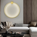 Modern Nordic Round Minimalist Wall Sconce with Trichromatic Dimming for Living Room Decor