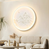 Modern Nordic Round Moon Mountain Wall Sconce LED Decorative Landscape Painting Lamp