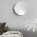 Modern Nordic Round Resin Glass Wall Sconce White Decorative Indoor Light Fixture for Bedroom Hallway
