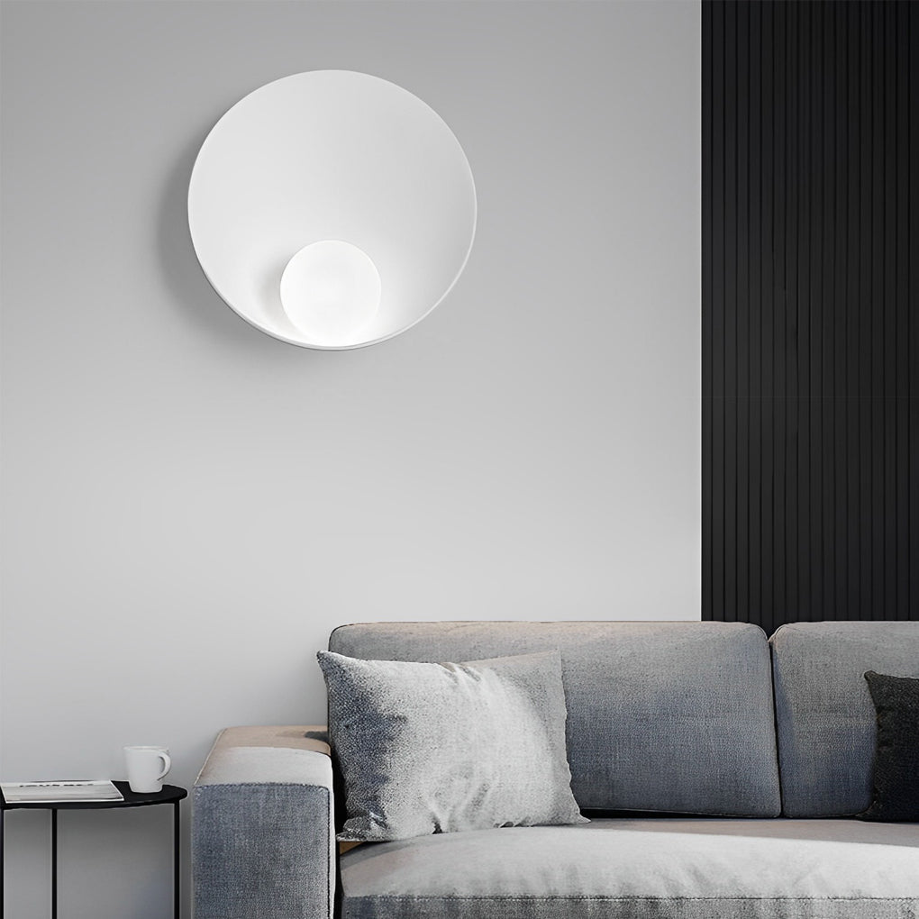 Modern Nordic Round Resin Glass Wall Sconce White Decorative Indoor Light Fixture for Bedroom Hallway