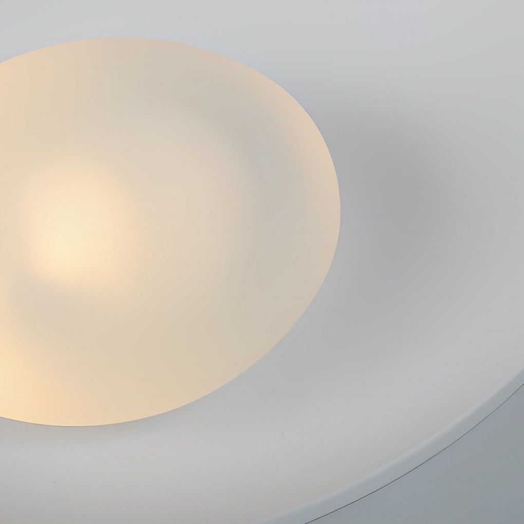 Modern Nordic Round Resin Glass Wall Sconce White Decorative Indoor Light Fixture for Bedroom Hallway