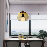 Modern Nordic Semi Globe Glass Pendant Light for Dining Room and Kitchen