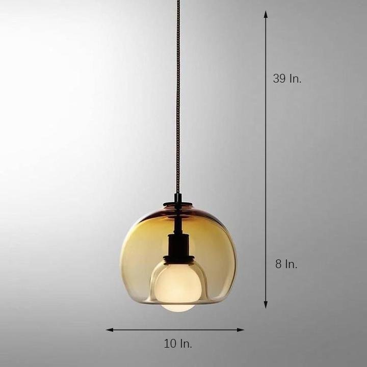 Modern Nordic Semi Globe Glass Pendant Light for Dining Room and Kitchen