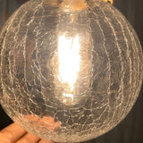 Modern Nordic Spherical Crackled Glass LED Pendant Light for Kitchen Island and Bedroom