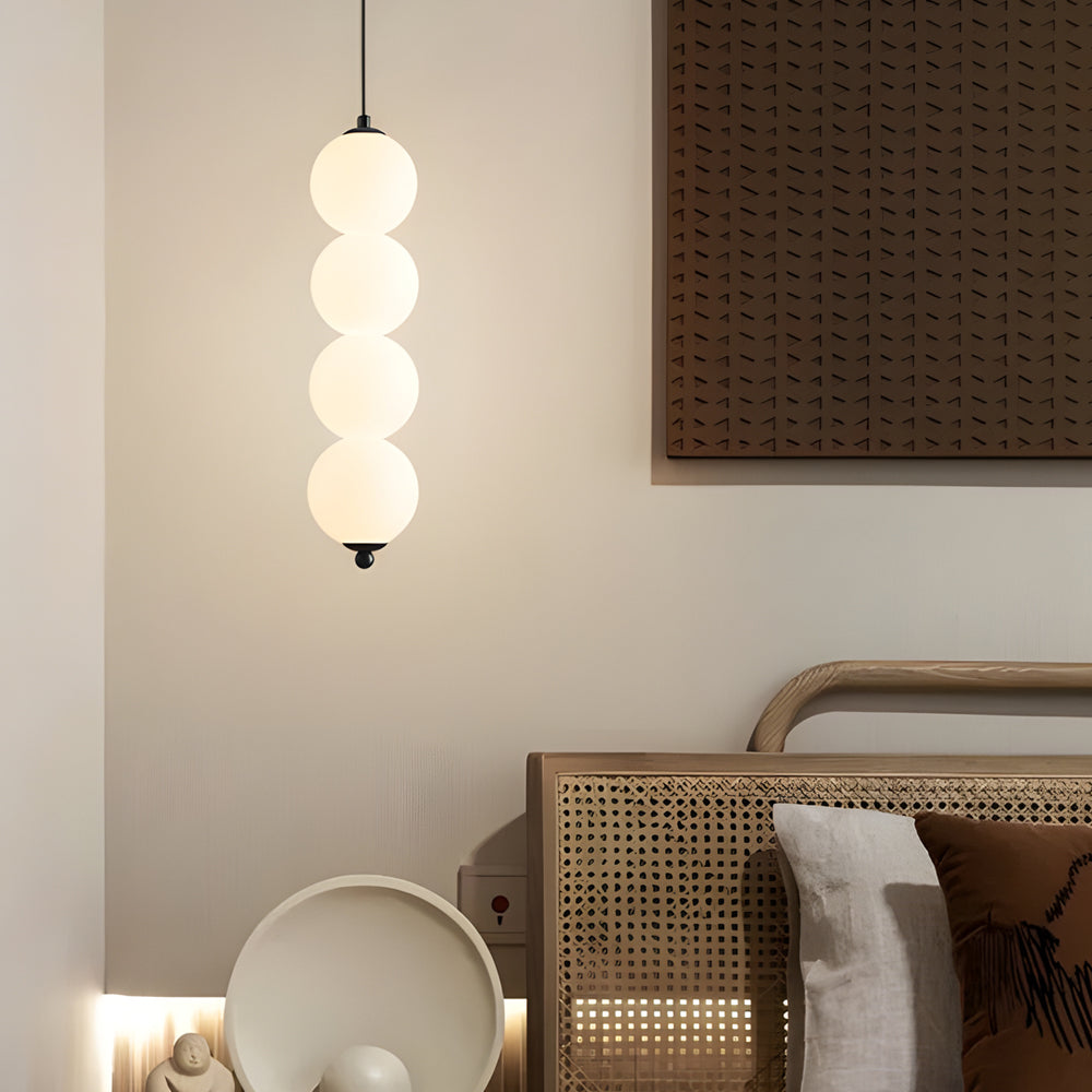 Modern Nordic Spherical Vertical Ball LED Pendant Light for Bedroom and Dining Room