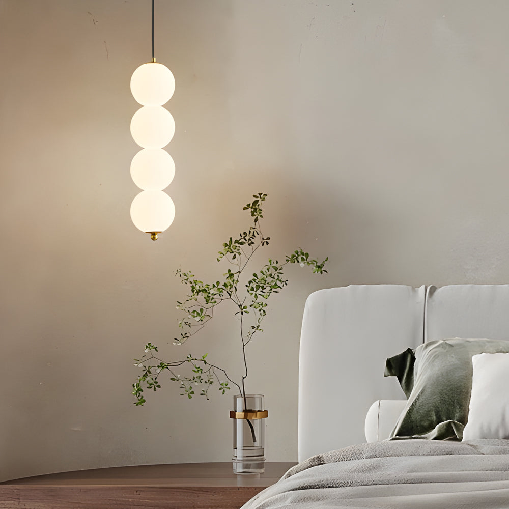 Modern Nordic Spherical Vertical Ball LED Pendant Light for Bedroom and Dining Room