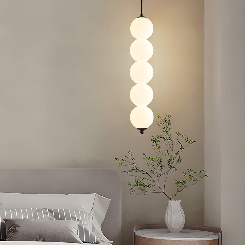 Modern Nordic Spherical Vertical Ball LED Pendant Light for Bedroom and Dining Room