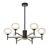Modern Nordic Sputnik Chandelier with Glass Bubble Shades Gold and Black Multi Light LED Pendant
