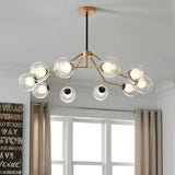 Modern Nordic Sputnik Glass Globe Chandelier 10 Light LED Pendant Ceiling Lamp for Living Room