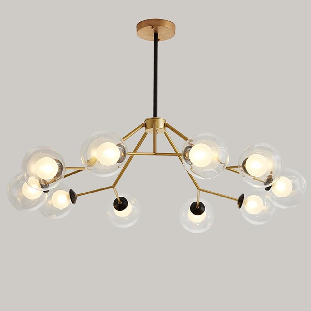 Modern Nordic Sputnik Glass Globe Chandelier 10 Light LED Pendant Ceiling Lamp for Living Room