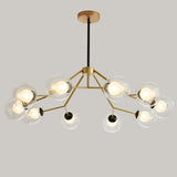 Modern Nordic Sputnik Glass Globe Chandelier 10 Light LED Pendant Ceiling Lamp for Living Room