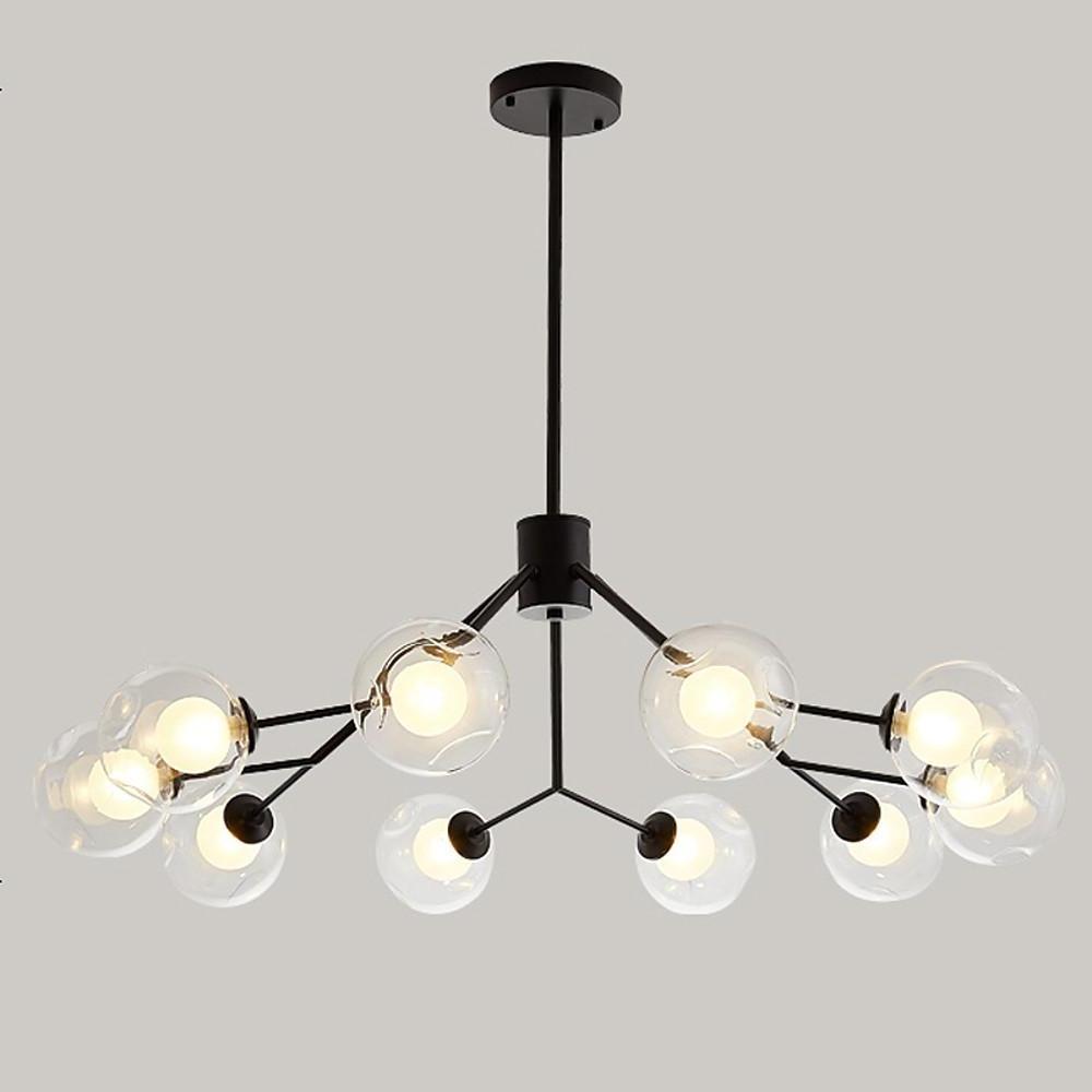 Modern Nordic Sputnik Glass Globe Chandelier 10 Light LED Pendant Ceiling Lamp for Living Room