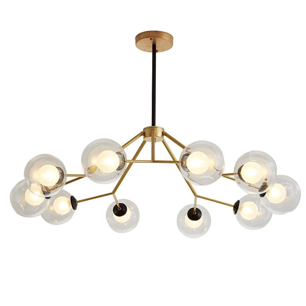 Modern Nordic Sputnik Glass Globe Chandelier 10 Light LED Pendant Ceiling Lamp for Living Room