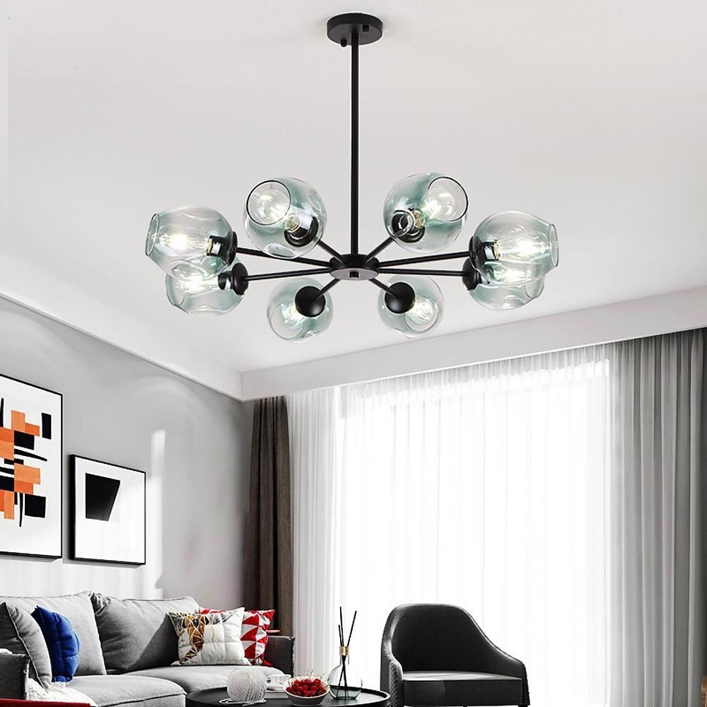 Modern Nordic Sputnik Glass Globe Chandelier LED Hanging Ceiling Light Fixture