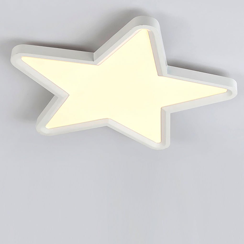 Star Shape LED Flush Mount Ceiling Light Dimmable Nordic Fixture for Nursery and Bedroom