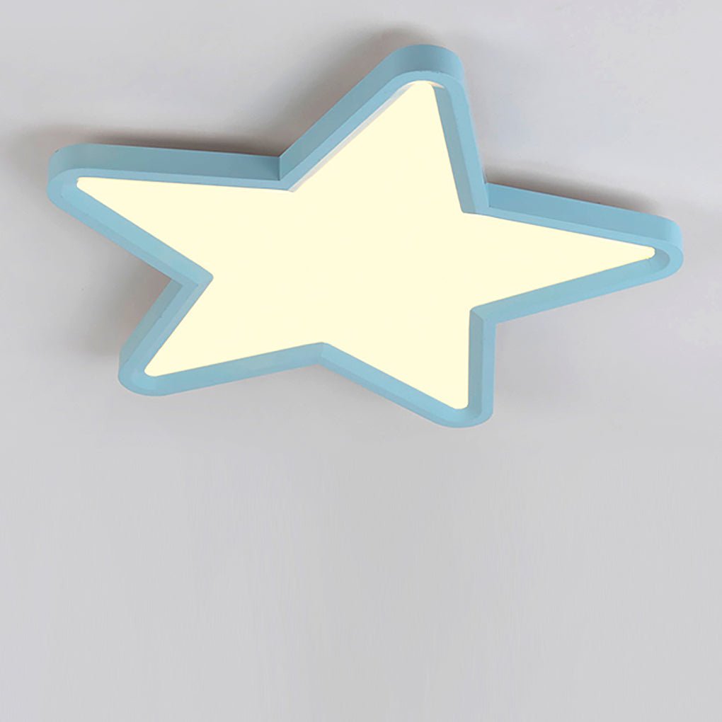 Star Shape LED Flush Mount Ceiling Light Dimmable Nordic Fixture for Nursery and Bedroom