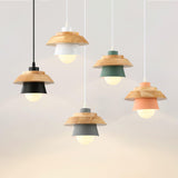 Modern Nordic Stone Wood Pendant Light Minimalist Hanging Lamp for Dining Room and Kitchen
