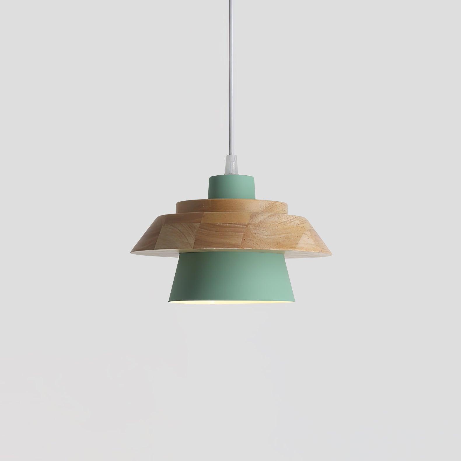 Modern Nordic Stone Wood Pendant Light Minimalist Hanging Lamp for Dining Room and Kitchen