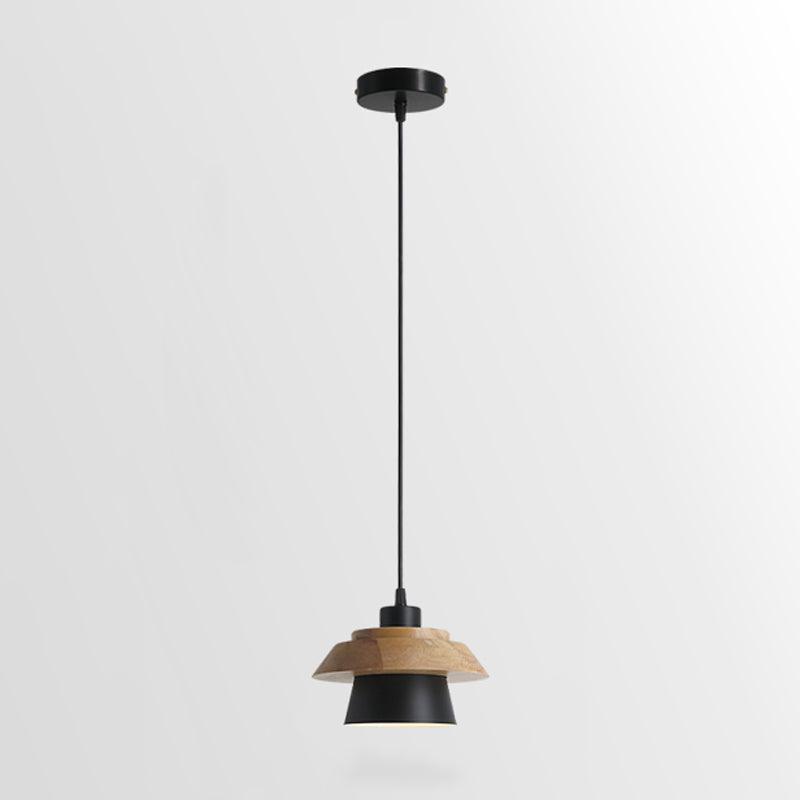 Modern Nordic Stone Wood Pendant Light Minimalist Hanging Lamp for Dining Room and Kitchen