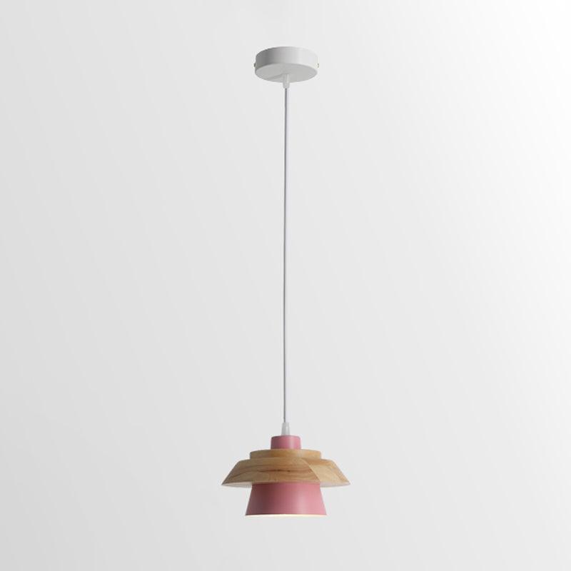 Modern Nordic Stone Wood Pendant Light Minimalist Hanging Lamp for Dining Room and Kitchen