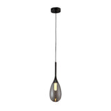 Modern Nordic Teardrop Glass LED Pendant Light Hanging Ceiling Fixture in Amber and Smoke Gray