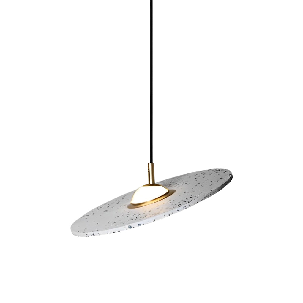 Modern Nordic Terrazzo and Glass Sphere LED Pendant Light with Adjustable Cord