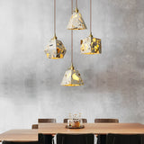Modern Nordic Terrazzo Cement Pendant Light Concrete LED Chandelier for Kitchen Island and Dining Room