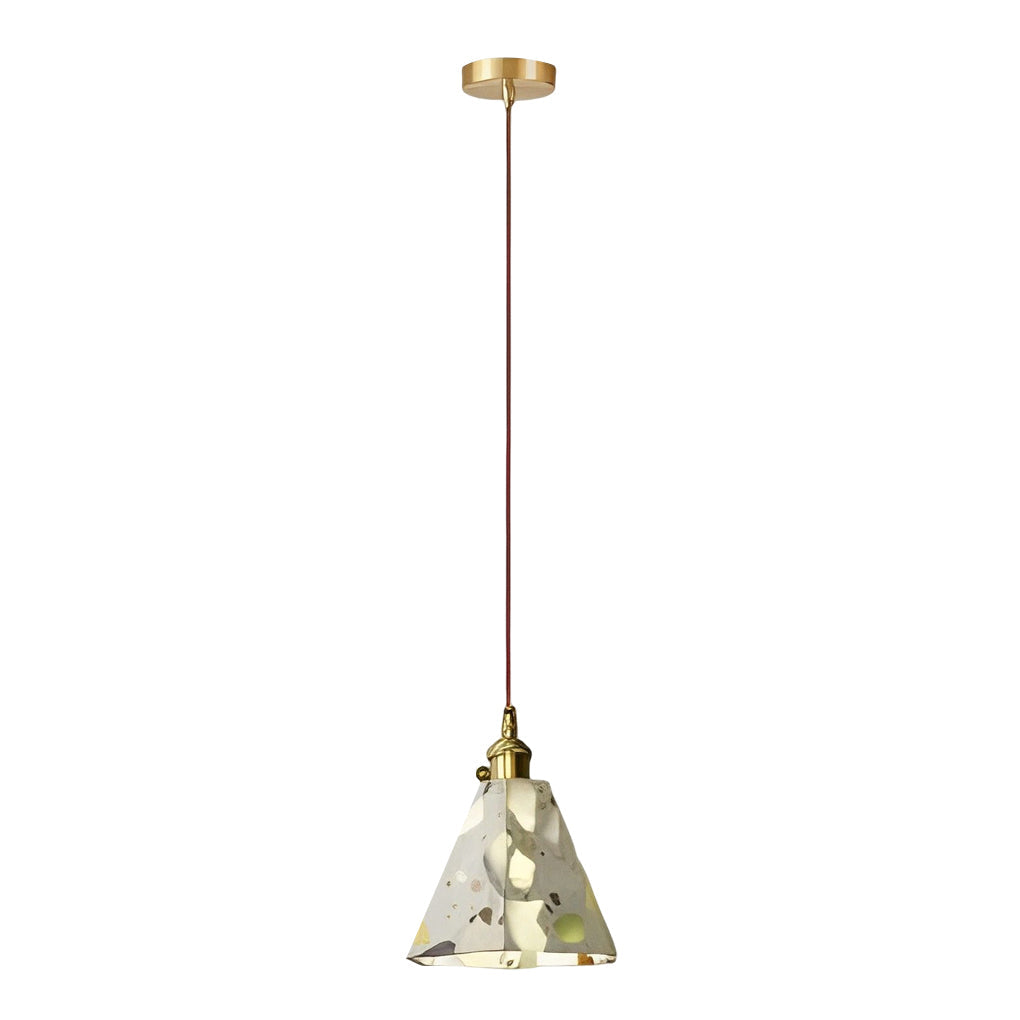 Modern Nordic Terrazzo Cement Pendant Light Concrete LED Chandelier for Kitchen Island and Dining Room