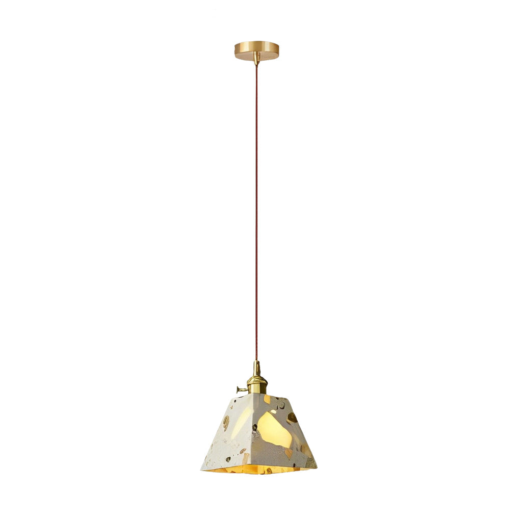 Modern Nordic Terrazzo Cement Pendant Light Concrete LED Chandelier for Kitchen Island and Dining Room