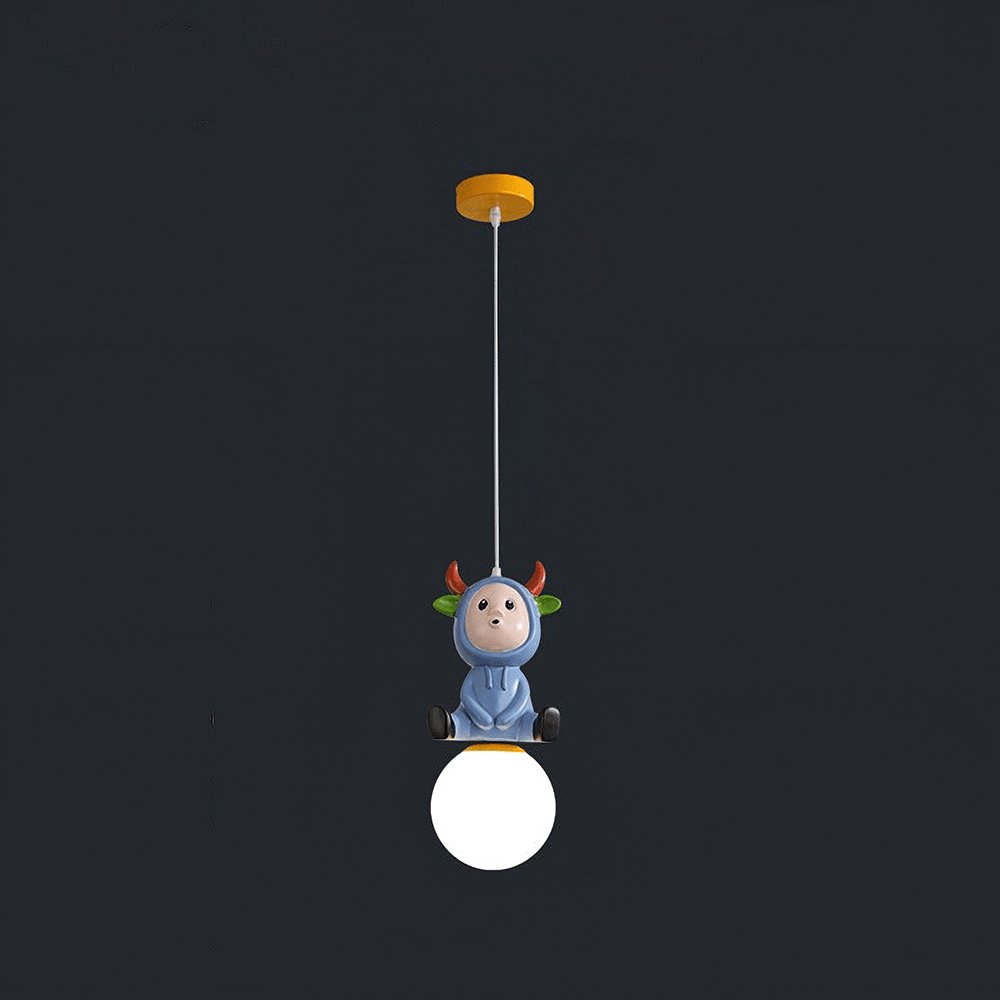 Modern Nordic Toy Figurine Pendant Light for Kids Bedroom and Bedside Decor