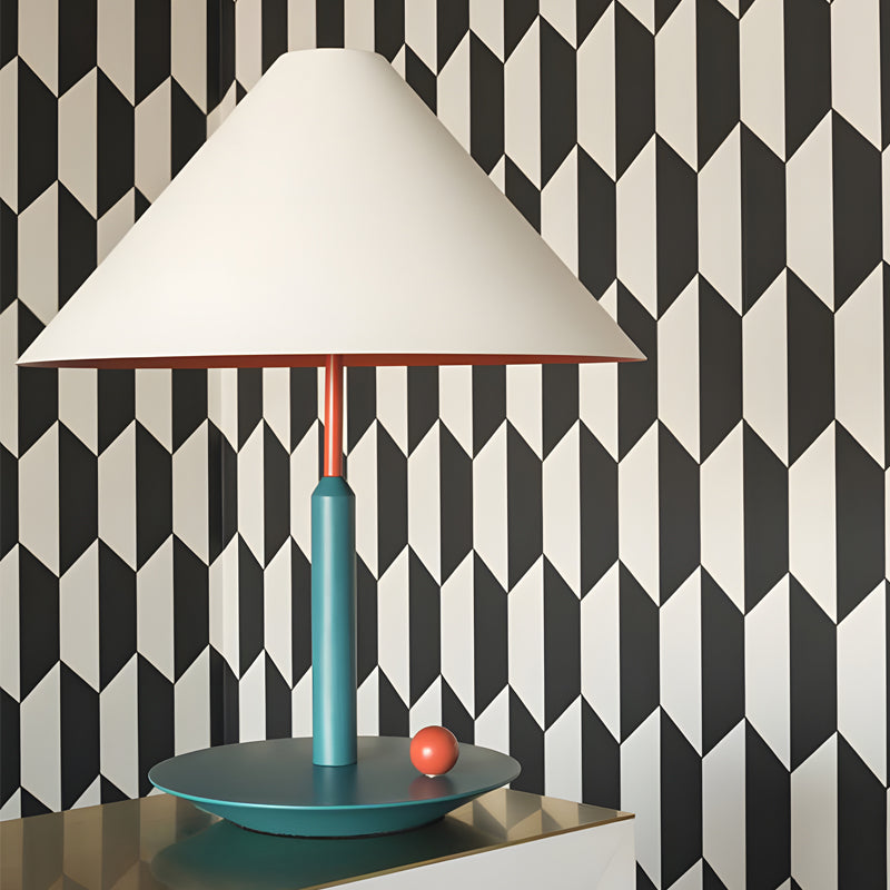 Modern Nordic Triangle Metal Table Lamp with Geometric Shade for Bedroom and Office