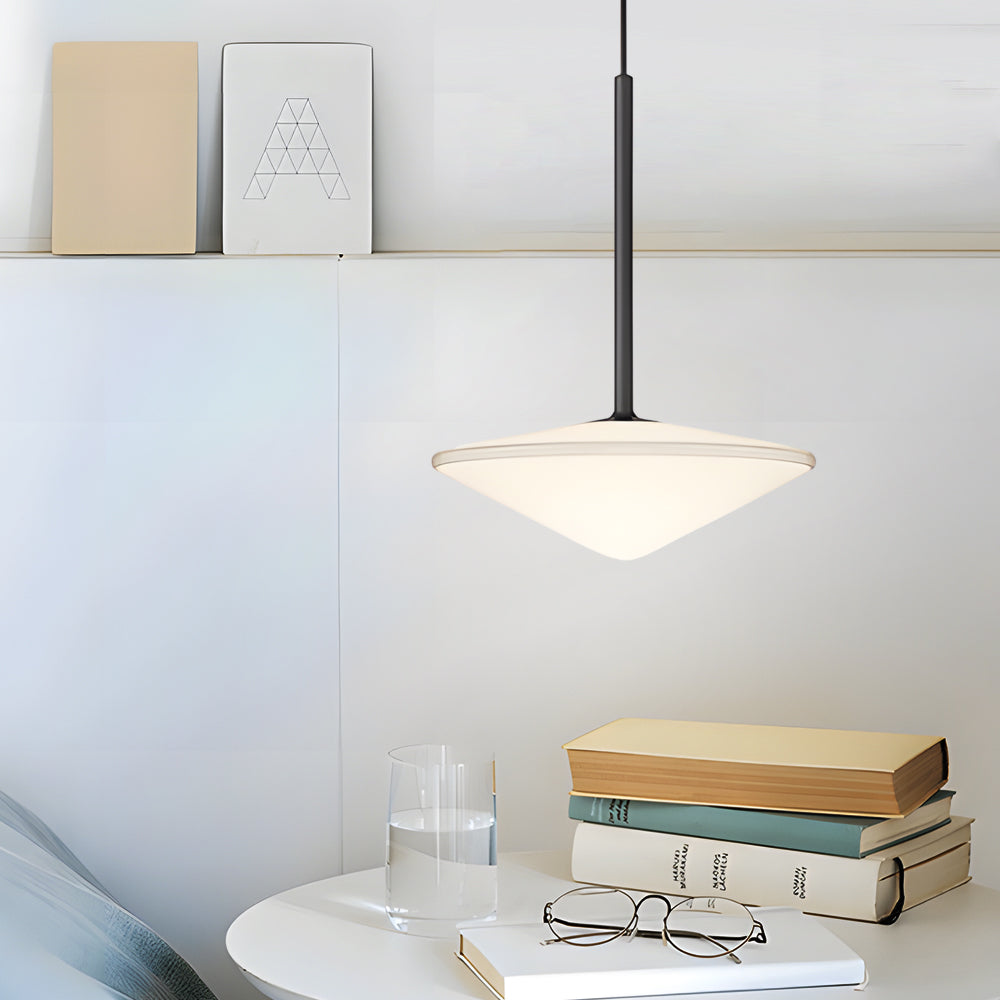 Modern Nordic UFO Glass Ball LED Chandelier Pendant Light for Bedroom and Dining Room Minimalist Iron Hanging Lamp