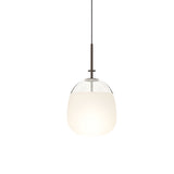 Modern Nordic UFO Glass Ball LED Chandelier Pendant Light for Bedroom and Dining Room Minimalist Iron Hanging Lamp
