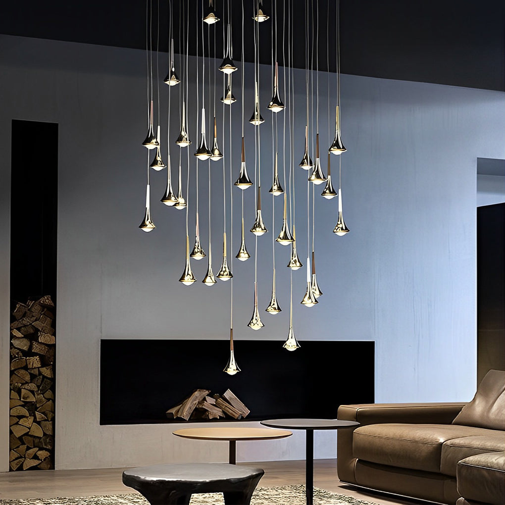 Modern Nordic Water Drop LED Pendant Light for Staircase and Small Spaces