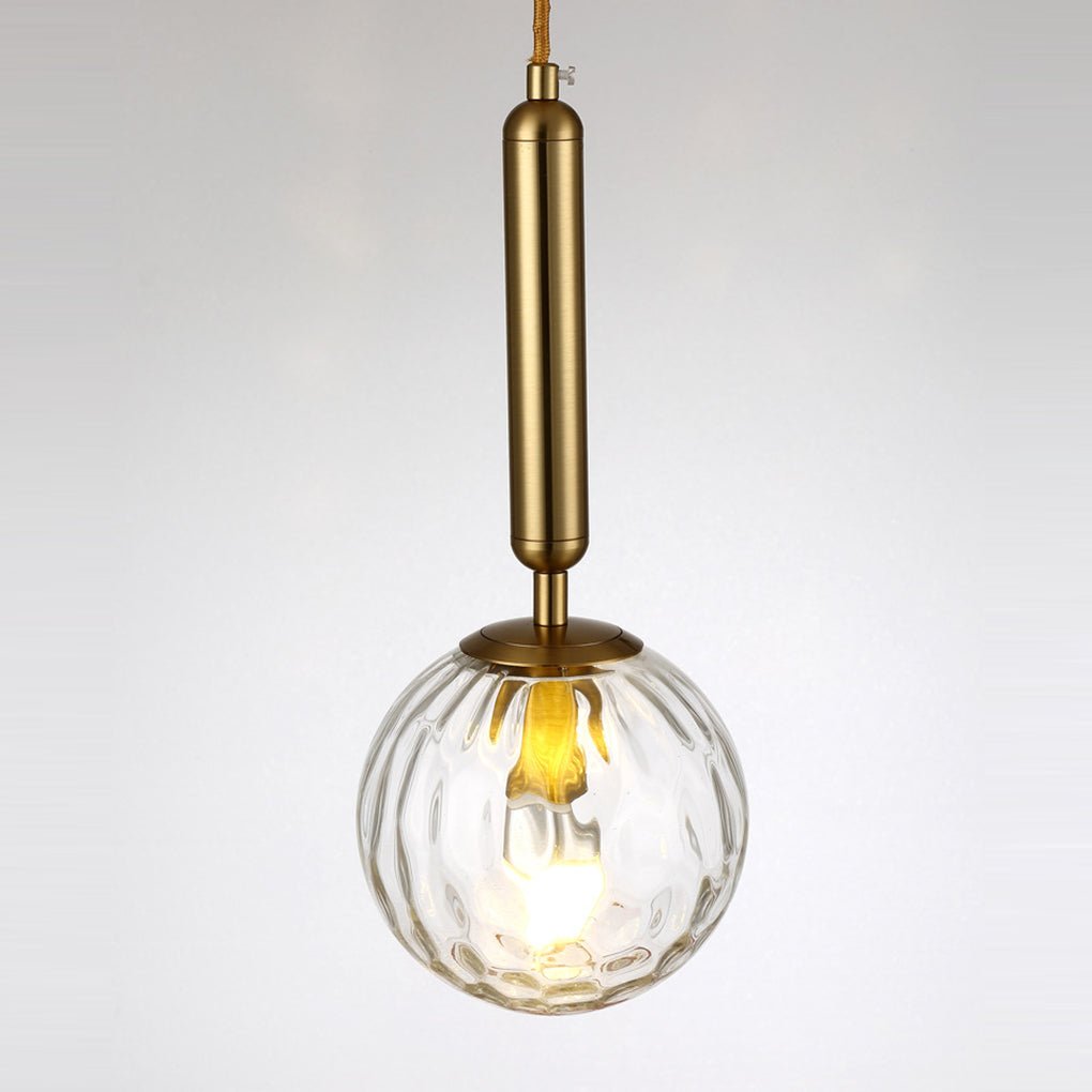 Modern Nordic Water Pattern Glass LED Pendant Light for Bedroom Bedside and Dining Areas