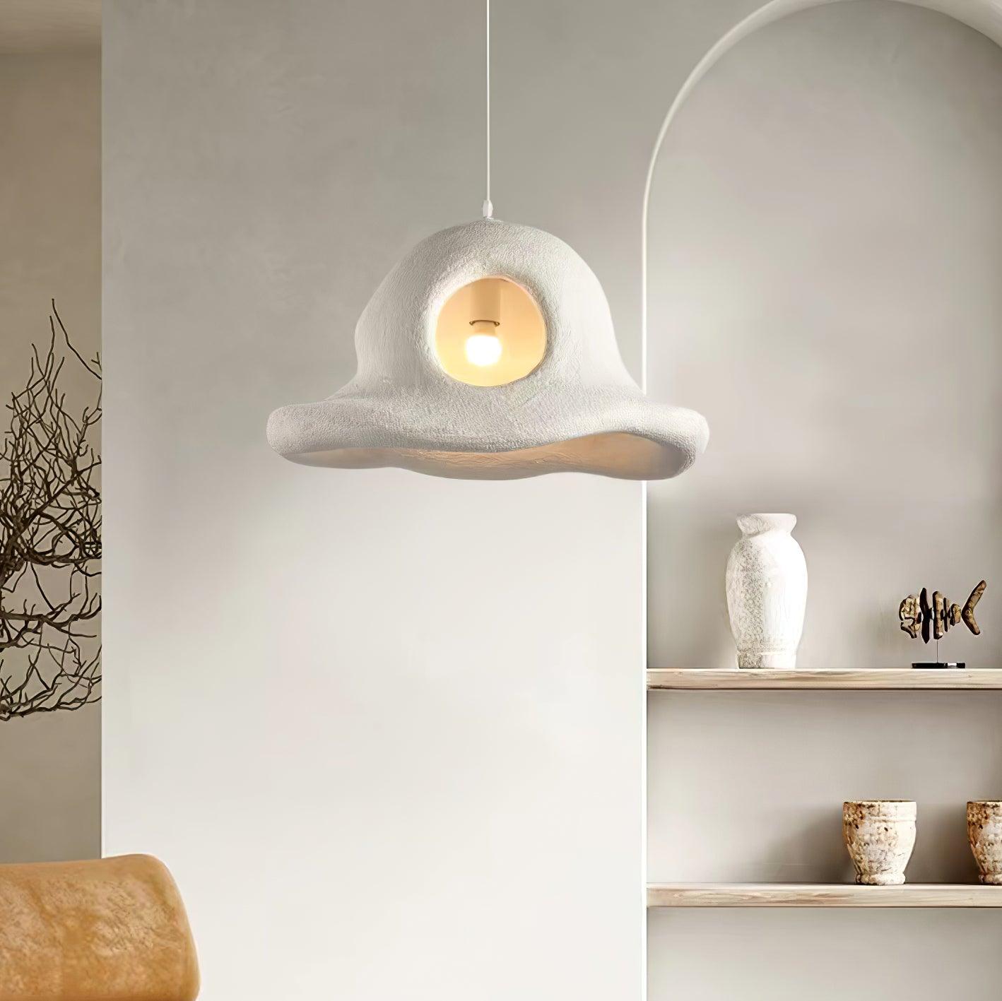 Modern Nordic Wide Brim Hat Ceiling Light Fixture Minimalist Hanging Pendant Lamp