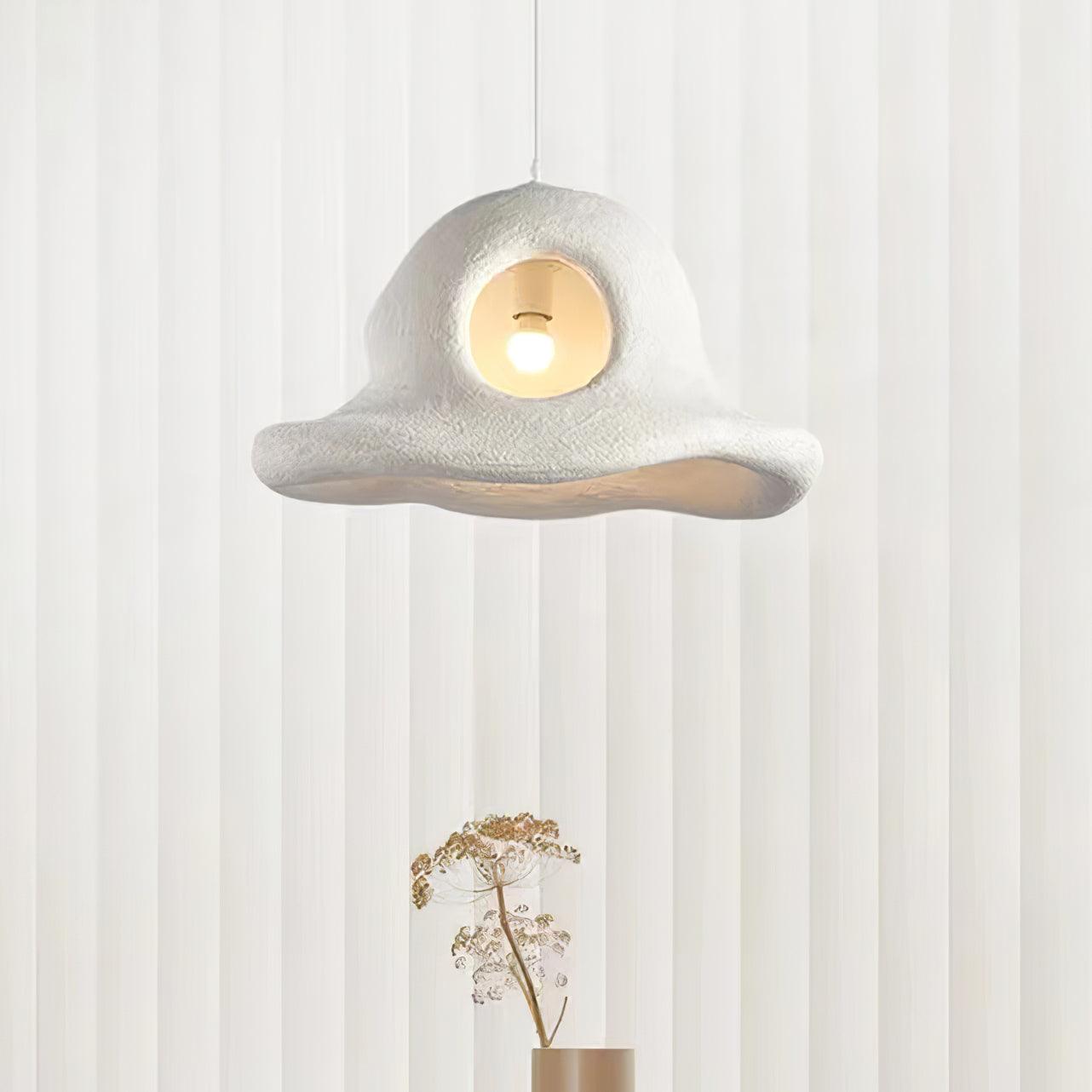 Modern Nordic Wide Brim Hat Ceiling Light Fixture Minimalist Hanging Pendant Lamp