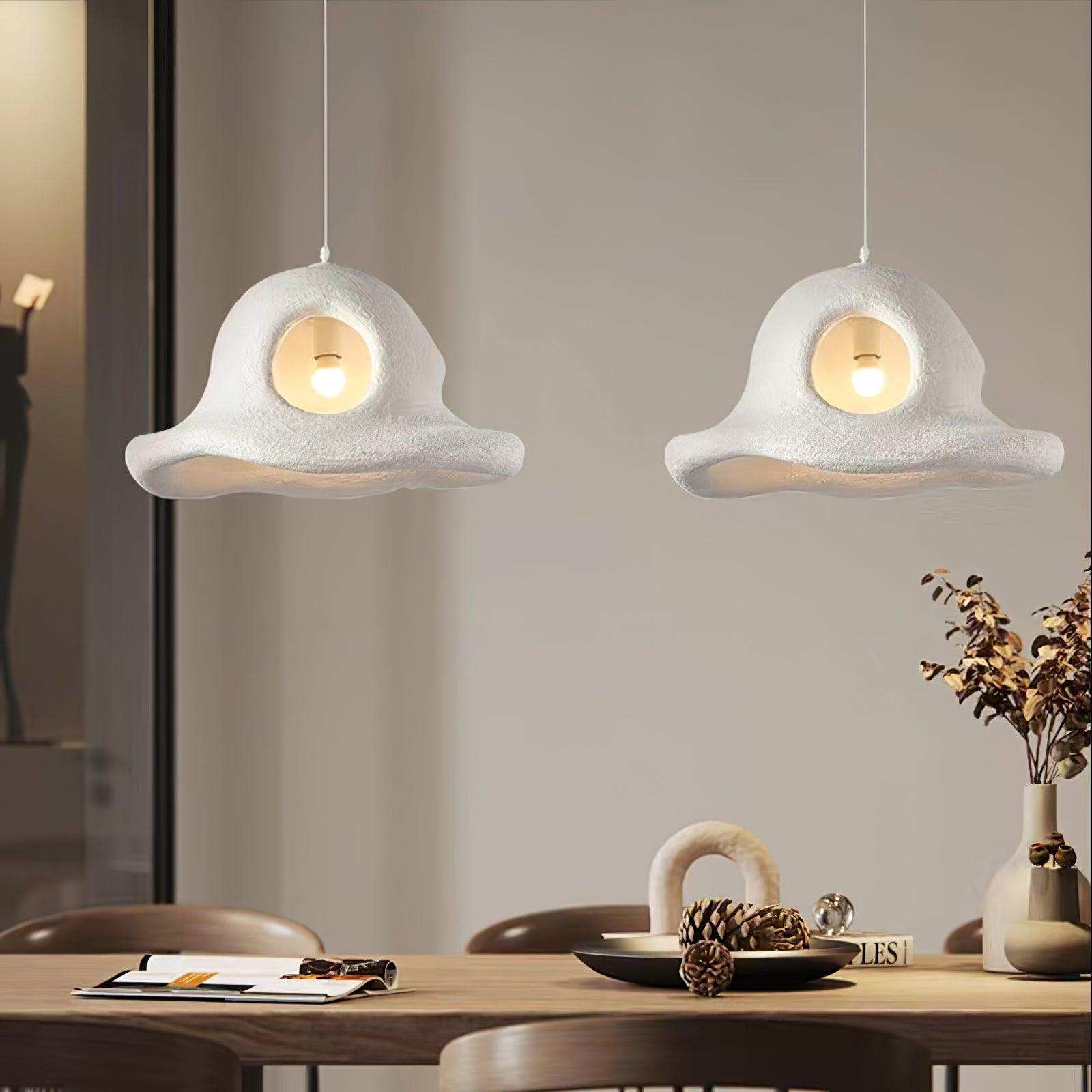Modern Nordic Wide Brim Hat Ceiling Light Fixture Minimalist Hanging Pendant Lamp