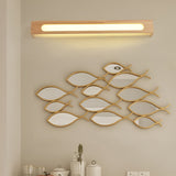 Modern Nordic Wood LED Wall Sconce Waterproof Bathroom Mirror Light for Bedroom and Living Room