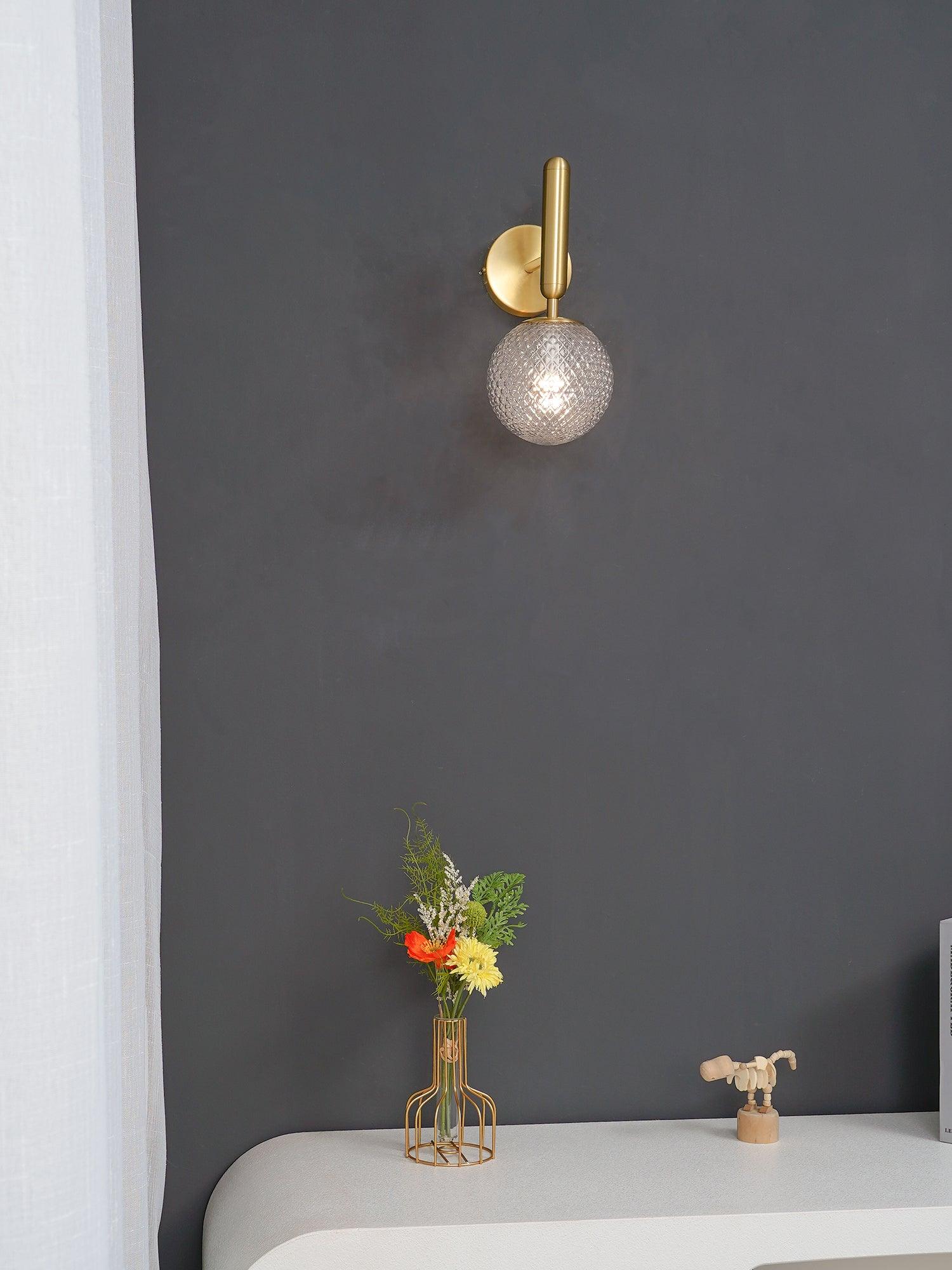 Modern Nordica Glass Bracket Wall Lamp Elegant Nordic Design Brass Indoor Sconce