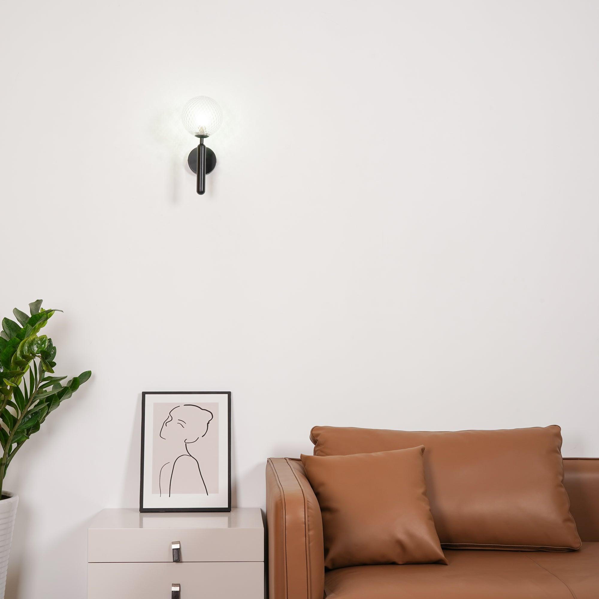 Modern Nordica Glass Bracket Wall Lamp Elegant Nordic Design Brass Indoor Sconce