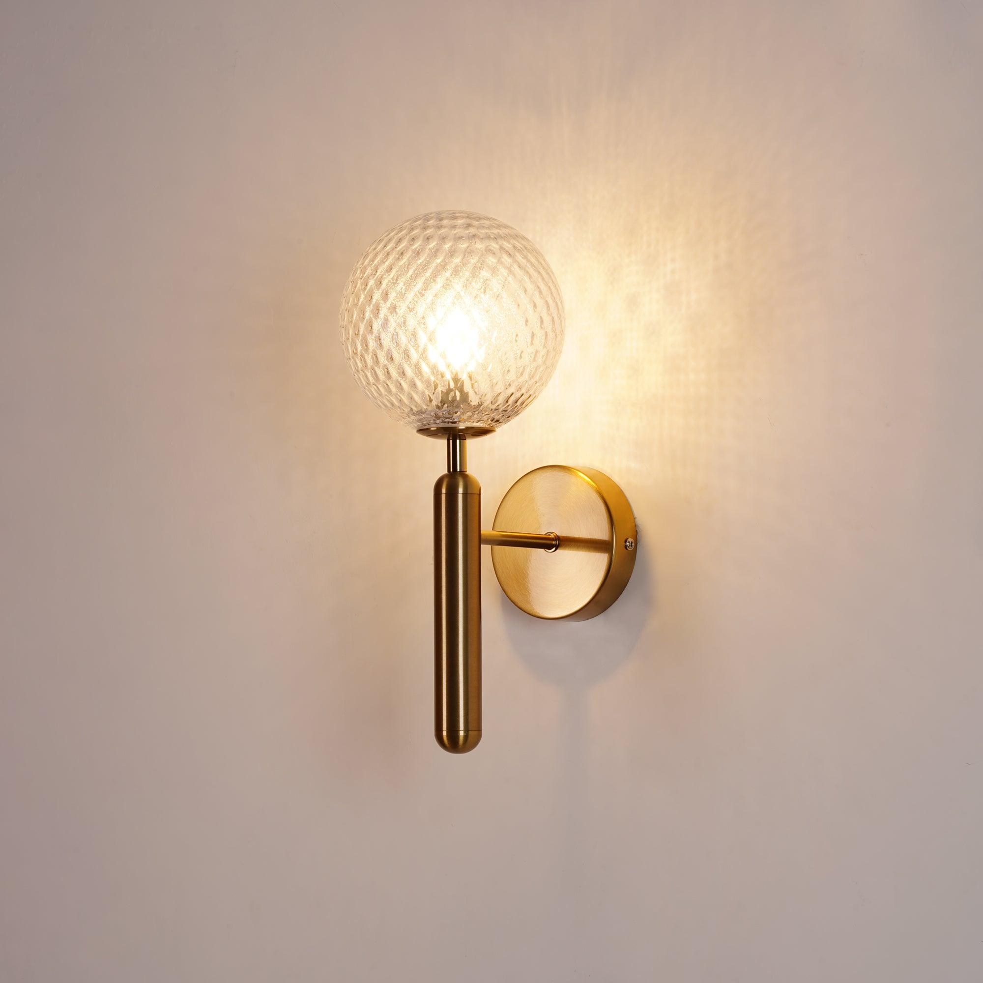 Modern Nordica Glass Bracket Wall Lamp Elegant Nordic Design Brass Indoor Sconce