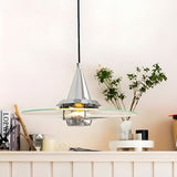 Modern Nova Glass Disc Pendant Light Chrome Industrial Ceiling Hanging Lamp